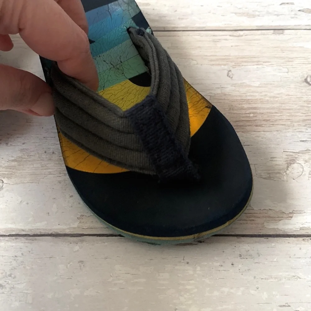 Cat & Jack Size 5/6 Baby Toddler Boys Navy Blue Reef Flip Flops Sandals Size 5 6